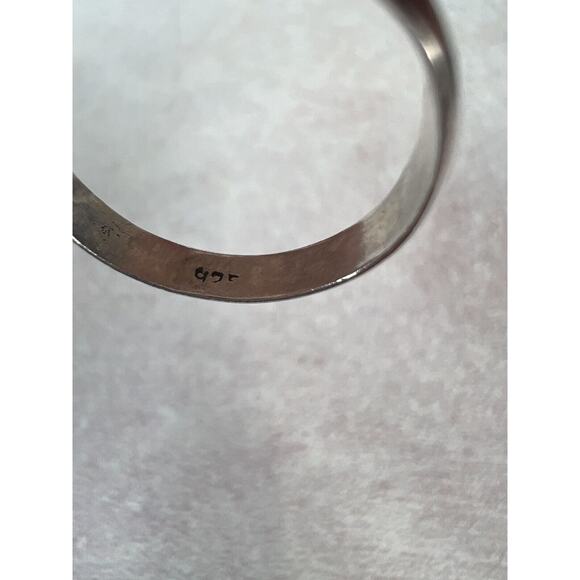 Unique Boho 925 Sterling Silver Orange Flower Ring Stone Semi Precious - Picture 4 of 10